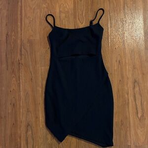 NEW Lulu's Black Asymmetrical Spaghetti Strap Dress
